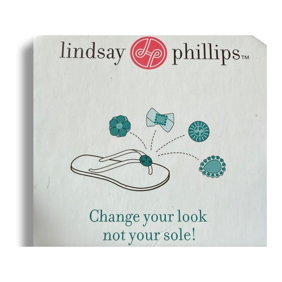 New Lindsay Phillips Embellished Flip Flops Kelli Princess Blue Sz 10 sandals - Picture 16 of 16